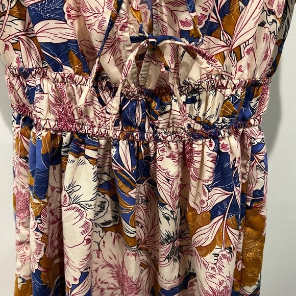 Band of the Free Multicolored Puff Sleeve Lace Up Chest Dress Size M - Picture 4 of 10